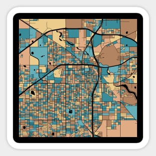 Lubbock Map Pattern in Mid Century Pastel Sticker